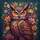 Majestic Golden-Eyed Owl Teal Orange Purple Floral - Wildlife Home Decor Gift Garden Flag - 6
