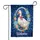 White Duck Pink Bow Welcome Wreath Hydrangea Rose - Garden Decor Gift for Duck Lovers Garden Flag - 3