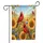 Northern Cardinals Golden Sunflowers Wheat Field Blue Sky - Wildlife Lover Decor Gift Garden Flag - 3
