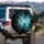 LOVE Aqua White Liquid Marble Fractal Ice - Lifestyle Accessory Spare Tire Cover - 3