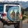 Grinning Skeletal Figures Desert Road Trip - Open Road Adventure Gift for Travelers Spare Tire Cover - 3