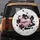Black Cowhide Pink Hearts 'Moo...' Farmhouse Decor Gift for Cow Lover Spare Tire Cover - 5