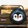 Wide-Eyed Cartoon Penguin Face, Snowflakes & Ice Crystals, Aurora Sky - Winter Lover Gift Spare Tire Cover - 2