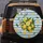 Bright Yellow Lemons Green Leaves White Blossoms Stripes - Home Decor Gift for Lemon Lover Spare Tire Cover - 5