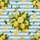 Bright Yellow Lemons Green Leaves White Blossoms Stripes - Home Decor Gift for Lemon Lover Spare Tire Cover - 6
