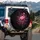 Pink Fuchsia Flamingo Black Glitter Confetti - Glamorous Wildlife Lover Auto Decor Spare Tire Cover - 3