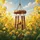 Rustic Wooden Wind Chime Rapeseed Flowers Lush Sunny Field - Outdoor Living Decor Gift Spare Tire Cover - 6