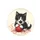 Black White Tuxedo Kitten Red Yarn Ball Playful - Cat Lover Everyday Accessory Spare Tire Cover - 4