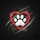 Charcoal Black Red Heart White Paw Print - Loyalty Car Accessory Gift for Pet Owners Spare Tire Cover - 6