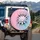 Crystal Lotus Flower Holographic Iridescent Pink Blue Gradient - Home Decor Gift Spare Tire Cover - 3