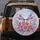 Iridescent Dragonflies Pink Daisy Flowers Butterflies Green Leaves - Home Decor Gift Spare Tire Cover - 5