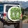 Green Leaf Canopy Covering Brick Building Pale Sage Windows - Home Decor Gift Spare Tire Cover - 3