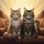 Majestic Tabby Cats Dawn Dusk Expansive Landscape Travel Essentials Cat Lover Gift Spare Tire Cover - 6