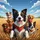 Diverse Dogs Border Collie Golden Wheat Field - Dog Lover Gift Spare Tire Cover - 6