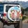 Smiling Pink Pigs Leopard Bow Glasses Road - Road Trip Travel Accessory Spare Tire Cover - 3