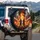 Firefighters Battling Apocalyptic Inferno with Water Streams - First Responders Gift Spare Tire Cover - 3