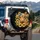 Highland Cow Teal Leopard Bow Sunflowers - Outdoor Adventure Cow Lover Gift Spare Tire Cover - 3