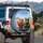 Two Feline Adventurers Driving Desert Mountains - Adventure Lover Cat Gift Spare Tire Cover - 3