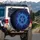 Glowing Electric Pentagram Runic Script - Mystical Dark Fantasy Car Decor Spare Tire Cover - 3