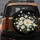 Swaying White Daisies Meadow Black Background - Everyday Floral Decor Gift Spare Tire Cover - 5