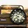 Swaying White Daisies Meadow Black Background - Everyday Floral Decor Gift Spare Tire Cover - 2