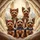 Six Expressive Yorkshire Terriers Tiaras Bows Luxurious Interior - Dog Lover Gift Spare Tire Cover - 6