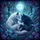 Glowing Fantasy Forest Wolves Jungle Flora Full Moon Night - Wildlife Home Decor Gift Spare Tire Cover - 6