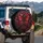 Scarlet Butterfly Deep Red Roses Ornate Hearts - Gothic Romantic Decor Gift Spare Tire Cover - 3