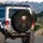 Weathered Human Skull Red Roses Thorny Vines - Car Decor Accessory Spare Tire Cover - 3
