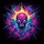 Screaming Skull Glowing Eyes Jagged Teeth Neon Energy Burst - Road Trip Accessory Gift Spare Tire Cover - 6