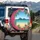 Tropical Beach Hibiscus Palm Fronds Ocean Vista - Beach Vacation Travel Essentials Spare Tire Cover - 3