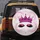 Glitter Fuchsia Crown Black Eyelashes - Beauty Lover Gift Spare Tire Cover - 5