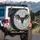Winged Bat Stained Glass Floral Mosaic - Gothic Home Decor Gift for Bat Lovers Spare Tire Cover - 3