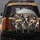Black White Fawn French Bulldogs Piled Up Outdoor Road Scene - Dog Lover Gift Spare Tire Cover - 6