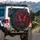 Red Butterfly Roses Hearts Swirling Vines - Home Decor Gift for Butterfly Lover Spare Tire Cover - 3