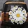 Black Field White Daisy Flower Cluster - Nature Lover Gift for Flower Lovers Spare Tire Cover - 5