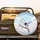 White Goose Blue Feather Wings Rainbow Sky Floating Sphere - Wildlife Lover Gift Spare Tire Cover - 2
