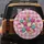 Multi-Colored Glittery Iridescent Stars Pink Cream Gingham - Vehicle Accent Gift Spare Tire Cover - 5