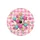 Multi-Colored Glittery Iridescent Stars Pink Cream Gingham - Vehicle Accent Gift Spare Tire Cover - 4