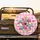 Multi-Colored Glittery Iridescent Stars Pink Cream Gingham - Vehicle Accent Gift Spare Tire Cover - 2