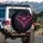 Neon Glowing Bat Creature Smoky Mist Gothic Fractal Dark Decor Gift Spare Tire Cover - 3