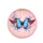 Blue Morpho Butterfly Pink Plumeria Red Feathers Foliage - Nature Lover Gift Spare Tire Cover - 4