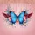 Blue Morpho Butterfly Pink Plumeria Red Feathers Foliage - Nature Lover Gift Spare Tire Cover - 6