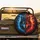Split Wolf Head Crown Fiery Blue Red Energy - Wild Animal Lover Gift Spare Tire Cover - 2