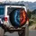 Split Wolf Head Crown Fiery Blue Red Energy - Wild Animal Lover Gift Spare Tire Cover - 3