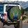 Realistic Peacocks Heart Silhouette Iridescent Eyes - Wildlife Lover Gift Spare Tire Cover - 3