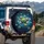 Large Lily Pad Cluster Swirling Water Cosmic Dust Glowing Specks - Home Decor Gift Spare Tire Cover - 3