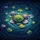 Large Lily Pad Cluster Swirling Water Cosmic Dust Glowing Specks - Home Decor Gift Spare Tire Cover - 6