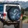White Silver Oriental Dragon Emerging Dark Waters Night Sky - Fantasy Gift Spare Tire Cover - 3