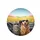 Cool Tabby Cat Golden Retriever Sunglasses Sunny Flower Fields - Road Trip Gift Spare Tire Cover - 4